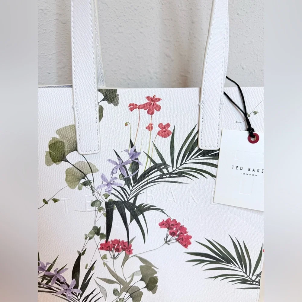 Ted Baker The Icon White Floral Print Small Tote Bag NWT